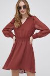 Сукня Only колір бордовий mini розкльошена