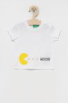 Дитяча бавовняна футболка United Colors of Benetton колір білий з принтом (2032396)
