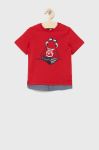 Дитяча бавовняна футболка Birba&Trybeyond колір червоний з принтом (2204041)