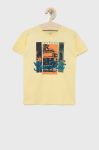 Дитяча бавовняна футболка Birba&Trybeyond колір жовтий з принтом (2130254)