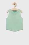 Дитячий бавовняний топ United Colors of Benetton колір зелений (2324615)