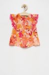 Дитяча бавовняна блузка United Colors of Benetton колір помаранчевий