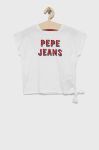 Дитяча бавовняна футболка Pepe Jeans колір білий (2138393)