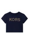 Дитяча бавовняна футболка Michael Kors колір синій (2194979)