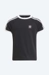 Дитяча бавовняна футболка adidas Originals 3STRIPES TEE колір чорний з аплікацією