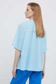 Блузка United Colors of Benetton жіноча однотонна колір блакитний
