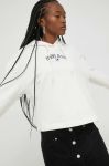 Кофта Tommy Jeans жіноча колір бежевий з капюшоном з принтом (2870072)