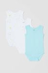 Дитяче бавовняне боді OVS 3-pack колір блакитний (3175519)