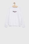Дитяча бавовняна кофта Pepe Jeans колір білий візерунок