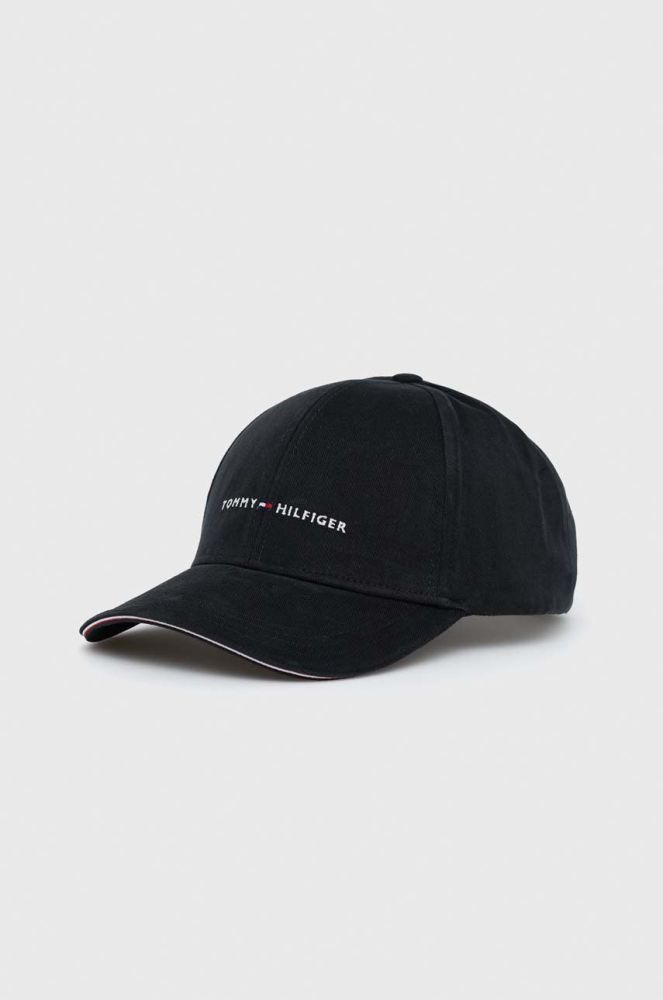 Бавовняна бейсболка Tommy Hilfiger колір чорний з аплікацією (2841725)