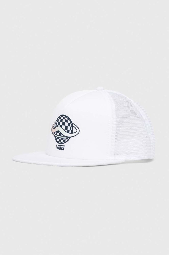 Кепка Vans колір білий з принтом