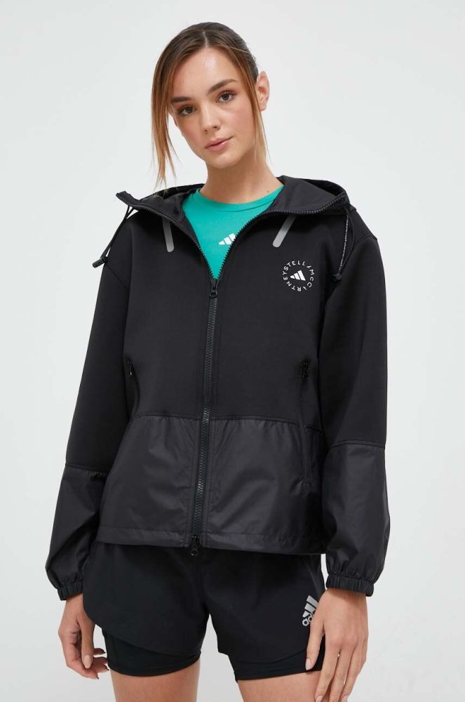 Спортивна куртка adidas by Stella McCartney колір чорний перехідна oversize