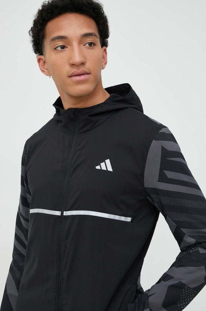 Бігова куртка adidas Performance колір чорний перехідна