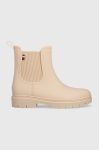 Гумові чоботи Tommy Hilfiger Fw0fw06897 Matt Ankle Rainboot With Elastic жіночі колір бежевий
