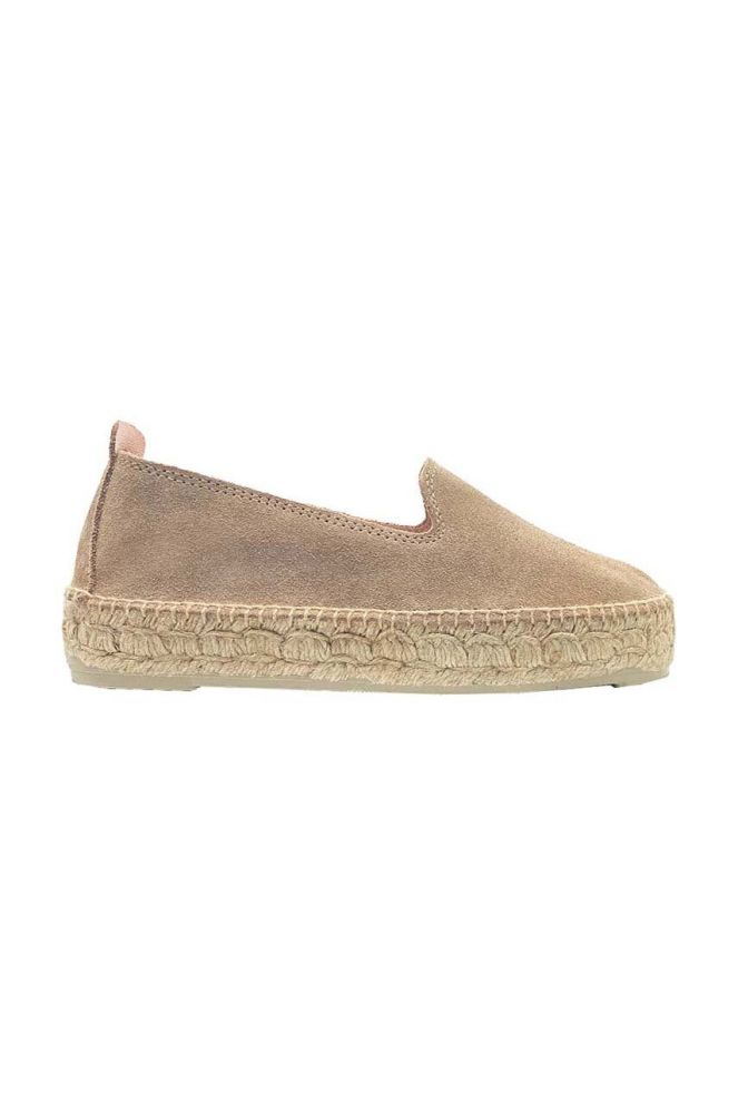 Замшеві еспадрилі Manebi Double Sole Espadrilles колір коричневий на платформі W 1.9 D0