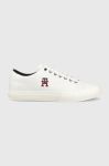 Шкіряні кросівки Tommy Hilfiger TH HI VULC STREET LOW LEATHER колір білий FM0FM04740