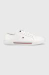Шкіряні кеди Tommy Hilfiger CORE CORPORATE VULC LEATHER чоловічі колір білий FM0FM04561