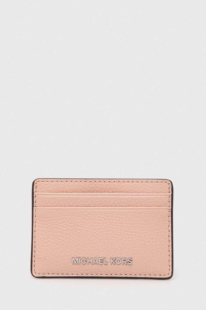 Шкіряний чохол на банківські карти MICHAEL Michael Kors колір рожевий (3254587)