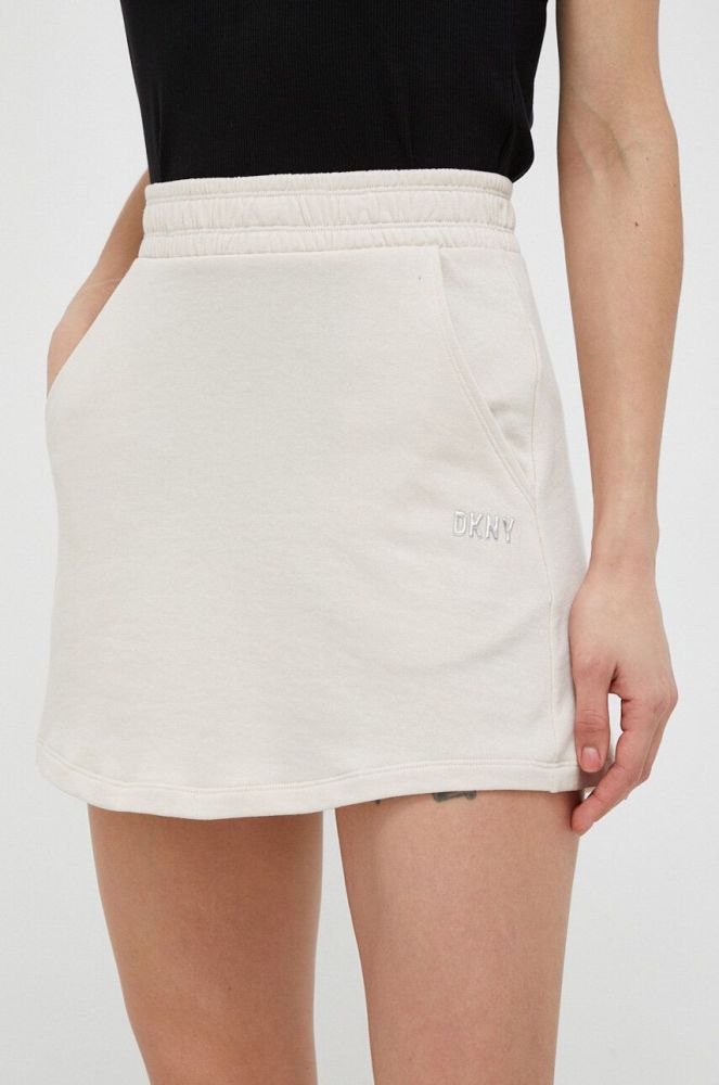 Спідниця Dkny колір бежевий mini пряма