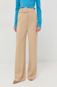 Штани Guess жіночі колір бежевий широке висока посадка (2931828)