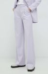Штани Gestuz PaulaGZ жіночі колір фіолетовий широкі висока посадка