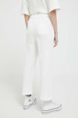 Бавовняні штани Billabong колір білий пряме висока посадка