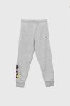 Дитячі спортивні штани Puma PUMA x SPONGEBOB Sweatpants TR колір сірий з принтом