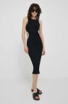 Сукня United Colors of Benetton колір чорний midi облягаюча