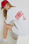Бавовняна сукня Tommy Jeans колір сірий mini oversize