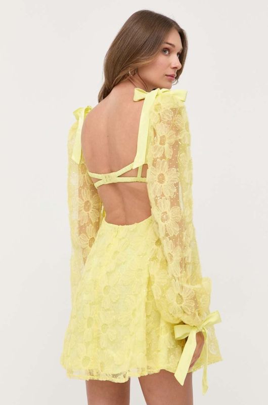 Сукня For Love & Lemons колір жовтий mini розкльошена (3336319)