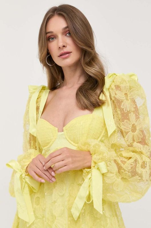 Сукня For Love & Lemons колір жовтий mini розкльошена (3336319)