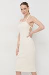 Сукня Patrizia Pepe колір бежевий midi облягаюча (3106662)