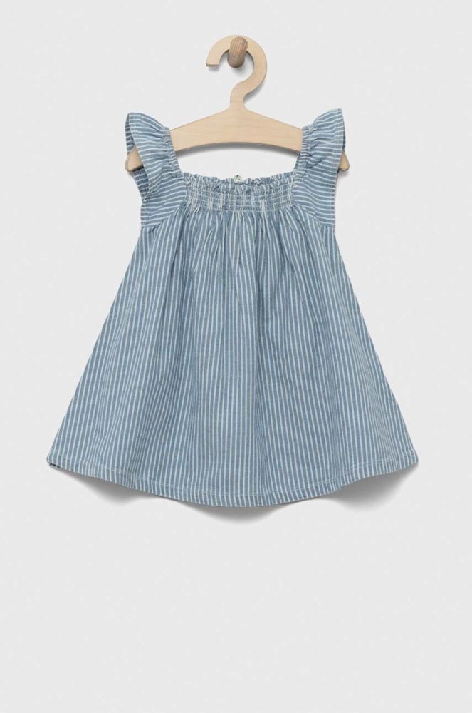 Дитяча бавовняна сукня United Colors of Benetton mini розкльошена колір блакитний (3275457)