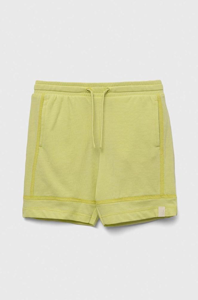 Дитячі шорти United Colors of Benetton колір зелений однотонні регульована талія (3234542)