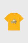 Бавовняна футболка для немовлят Mayoral колір жовтий з принтом (2936600)