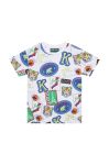 Дитяча бавовняна футболка Kenzo Kids колір білий візерунок