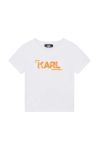 Дитяча бавовняна футболка Karl Lagerfeld колір білий з принтом (3205247)
