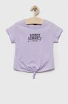 Дитяча бавовняна футболка Sisley колір фіолетовий (3249027)