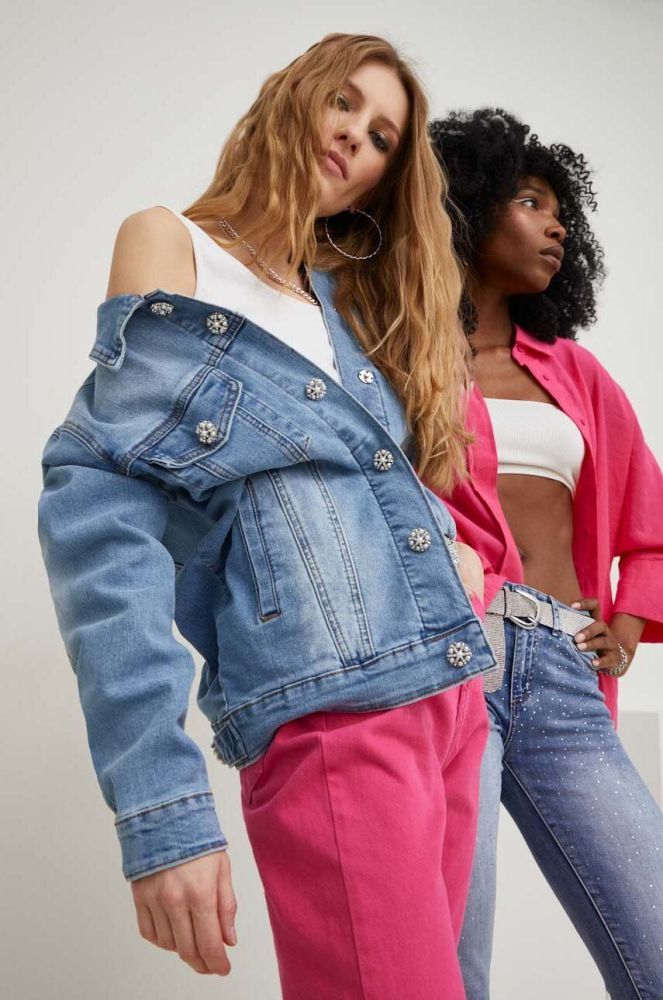 Джинсова куртка Answear Lab X Лімітована колекція SISTERHOOD жіноча перехідна колір блакитний (3079641)