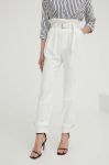 Штани Answear Lab жіночі колір білий пряме висока посадка (3227823)