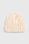 Вовняна шапка Answear Lab колір бежевий з товстого трикотажу вовна (3655880)