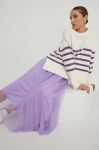 Спідниця Answear Lab колір фіолетовий maxi розкльошена