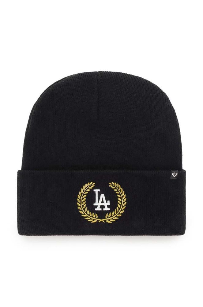 Кепка з домішкою вовни 47brand Mlb Los Angeles Dodgers колір чорний
